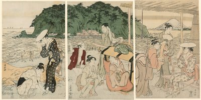 江ノ島への来訪者 作： Torii Kiyonaga