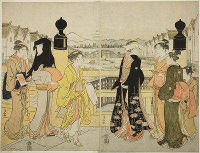 日本橋を渡る女たち 作： Torii Kiyonaga