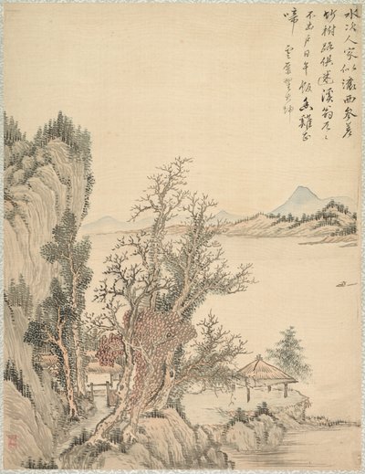 海岸沿いの住居、1847年。 作： Tsubaki Chinzan