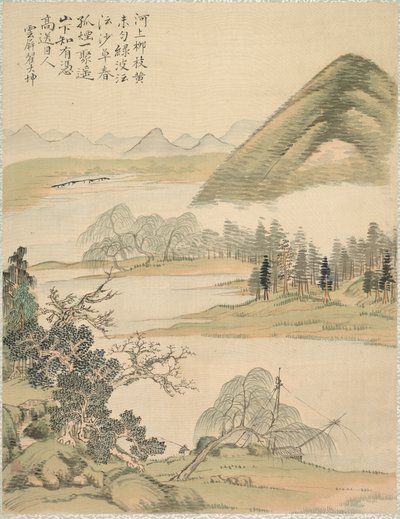 1847年春の柳の枝。 作： Tsubaki Chinzan