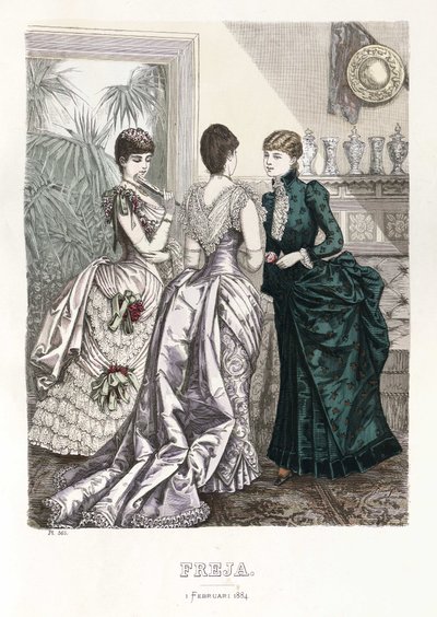 Freja-イラスト入り北欧ファッション誌1884年、イラストNo.3 作： Unbekannt