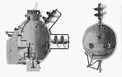 タートル、デイビッドブッシュネル設計の潜水艦、1787年 作： Unbekannt