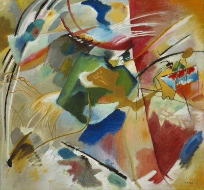 緑のセンターのある絵」1913年 作： Wassily Kandinsky