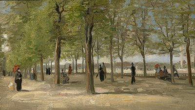 リュクサンブール公園の遊歩道。 1886 作： Vincent van Gogh