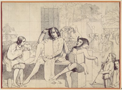 Twelfth Night、c.1850（ペン画） 作： Walter Howell Deverell