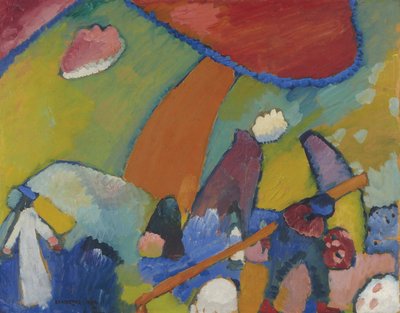 ビーチシーン、1909 作： Wassily Kandinsky