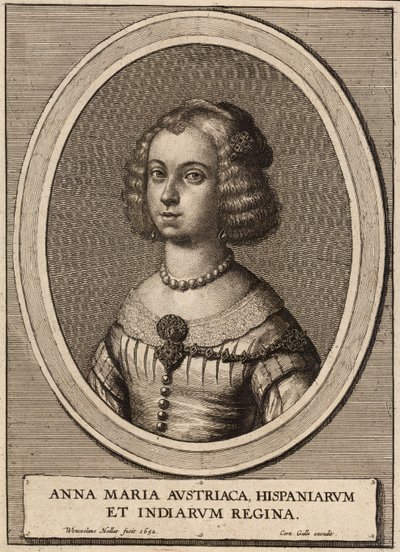 アンナ・マリア、スペイン女王 作： Wenceslaus Hollar