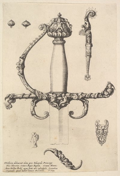 装飾用の剣柄、1642年。 作： Wenceslaus Hollar