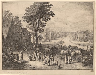 運河 作： Wenceslaus Hollar after Pieter Brueghel the Younger