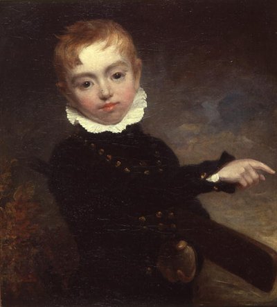 クリケットのバットを持つ少年 作： William Beechey