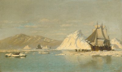 グリーンランド沖 - オープンウォーターを求める捕鯨者。 作： William Bradford