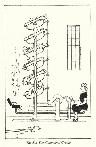 6段式共同体のゆりかご（リトグラフ 作： William Heath Robinson