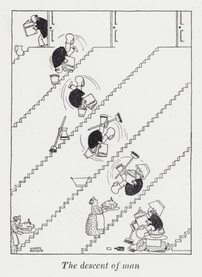 人間の降臨（リトグラフ 作： William Heath Robinson