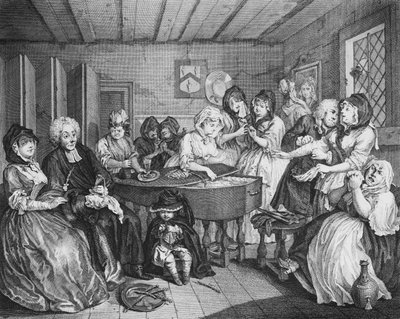 ハーロットの進歩、プレートVI、葬儀 作： William Hogarth