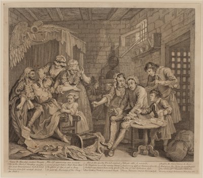 レーキの進歩、プレート7、第3州 作： William Hogarth