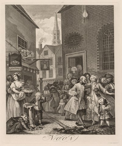 4つの時間：正午、1738年。 作： William Hogarth