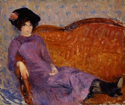 紫色のドレス、1908年から1910年。 作： William James Glackens