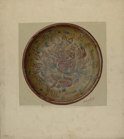 パ。German Plate, c. 1937. 作： William L Antrim