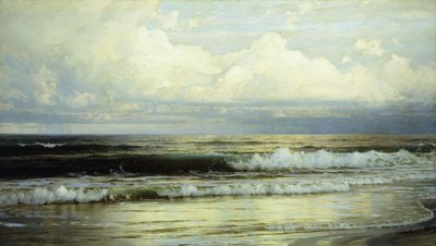 太陽に照らされた雲と海、1897 作： William Trost Richards