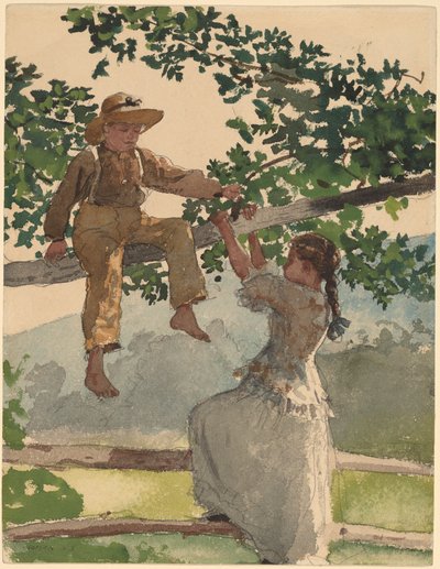 フェンスの上 作： Winslow Homer