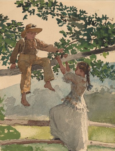 On the Fence, 1878. 作： Winslow Homer