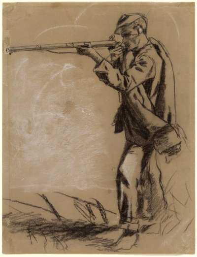 Soldier Making Aim [直訳] 作： Winslow Homer