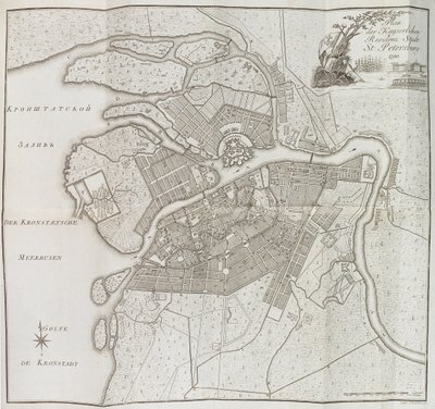 サンクトペテルブルクの地図、1790 年。 作： Yefim Maximovich Khudyakov