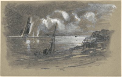 月明かりの海岸 [直訳] 作： attributed to Edward Moran