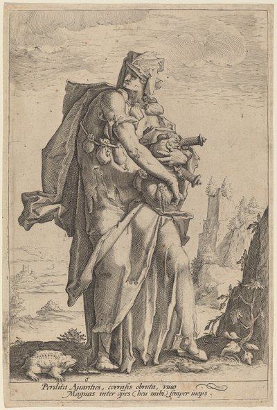 貪欲 作： attributed to Jacob Matham, after Hendrik Goltzius