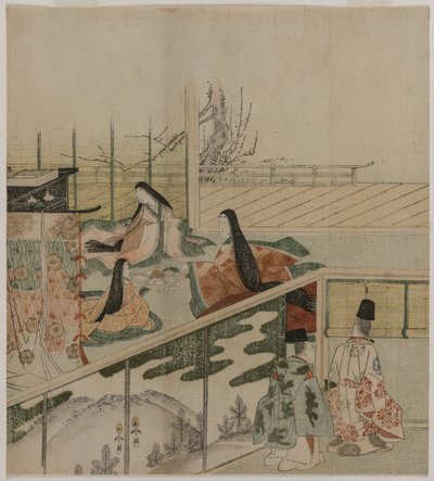 人形を作る宮廷婦人 作： attributed to Kubo Shunman