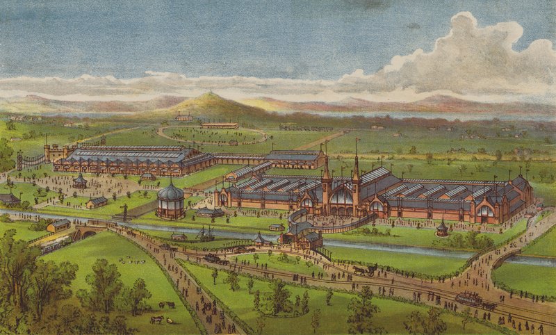 国際展覧会、1890年、エジンバラ、5月1日木曜日に、KGのエディンバラ公HRHによって開かれました 作： 英語学校