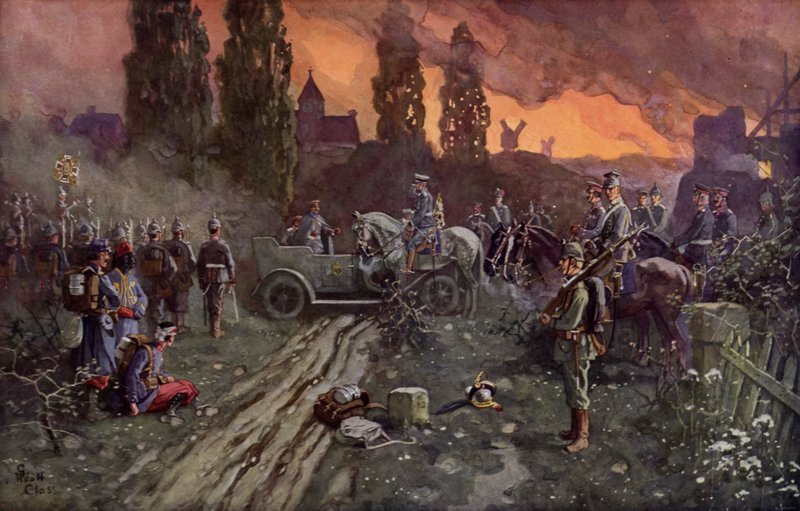 カイザーヴィルヘルム2世とドイツ皇太子の会談、1914年9月2日 作： アドルフ・クロス