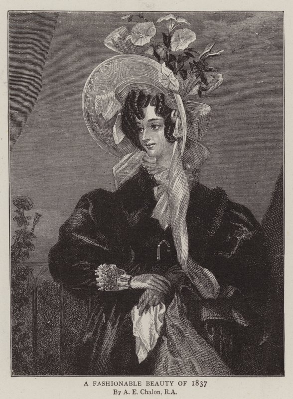 1837年のファッショナブルな美しさ 作： アルフレッド・エドワード・シャロン