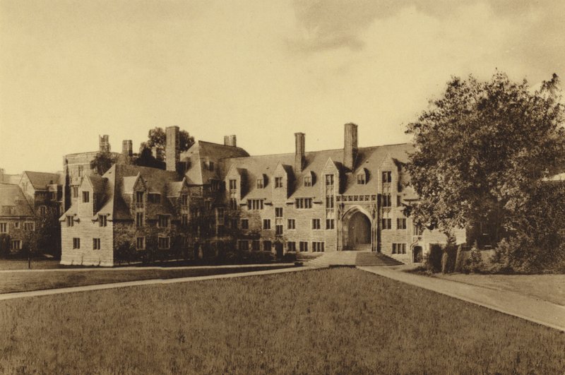 プリンストン大学ロックハート・ホール(白黒写真) 作： アメリカの写真家（後）