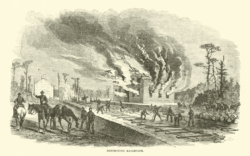 1863年4月、鉄道の破壊 作： アメリカの学校