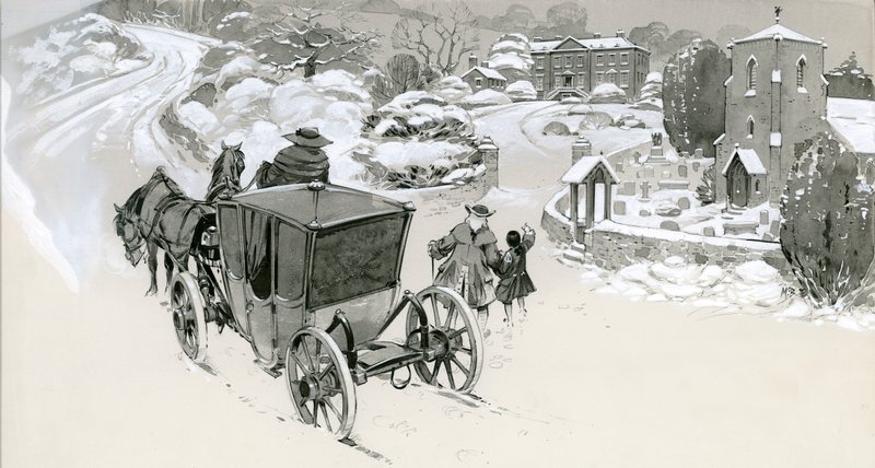 雪の中の18世紀の家 作： アンガス・マクブライド