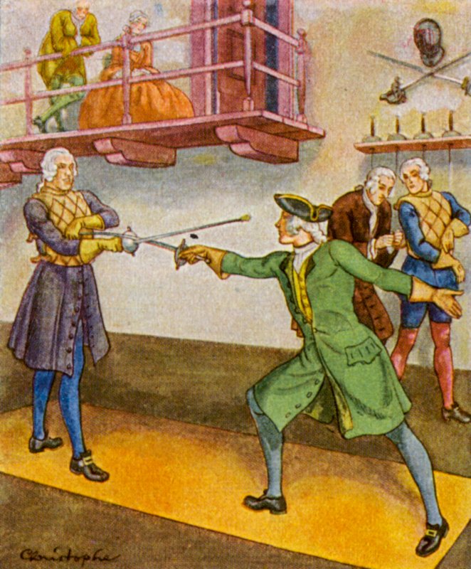 フェンシング・スクール（カラーリトグラフ） 作： クリストフ (1856-1945)