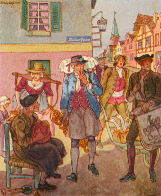 ストラッセンハンドラー／ストリートディーラー（カラーリトグラフ） 作： クリストフ (1856-1945)