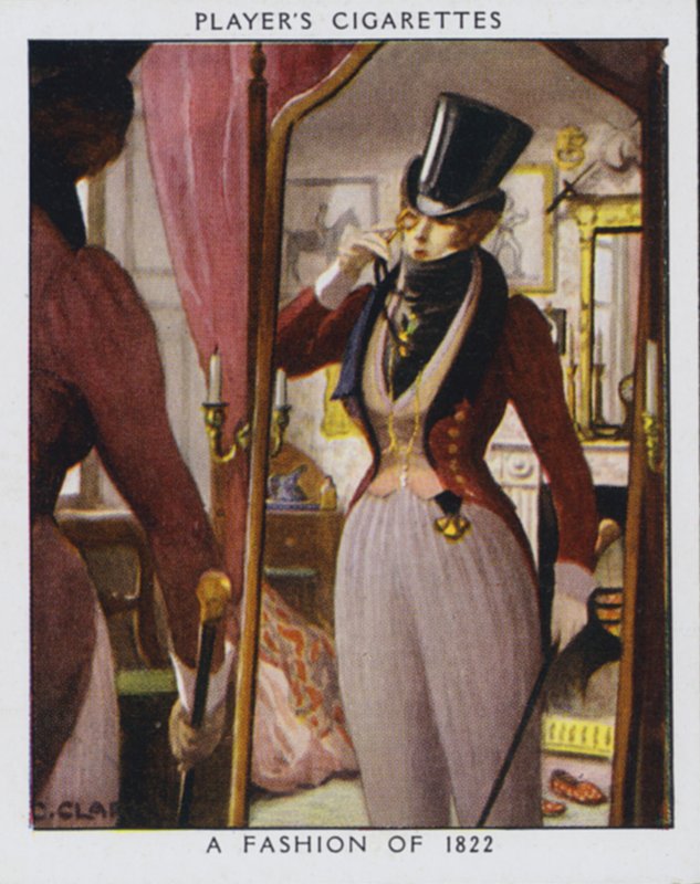 1822年のファッション（カラーリトグラフ 作： クリストファー（後）クラーク