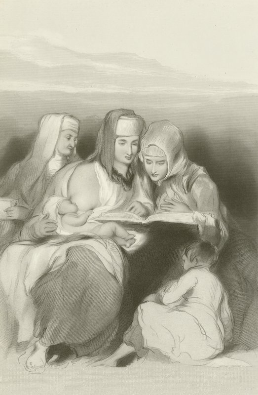 エルサレムで聖書を読むヘブライ語の女性 作： デビッド・ウィルキー