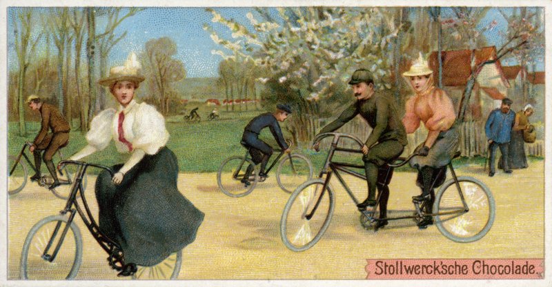 自転車に乗る男女 作： オランダ語学校