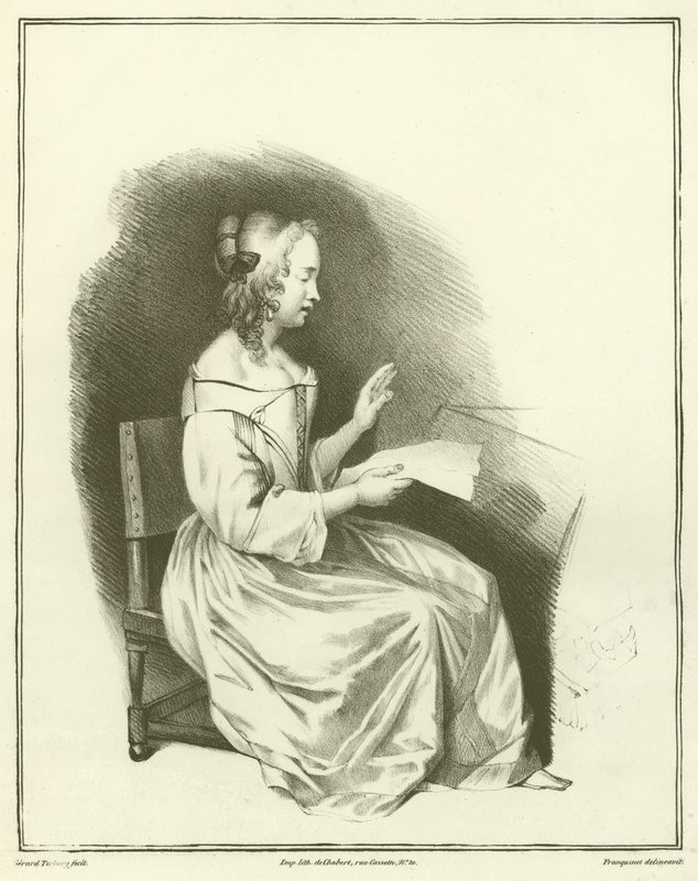 手紙を読む女性 作： オランダ語学校