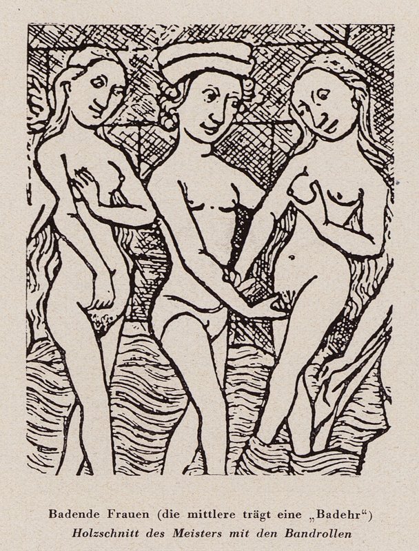 入浴する女性（木版画） 作： オランダ語学校