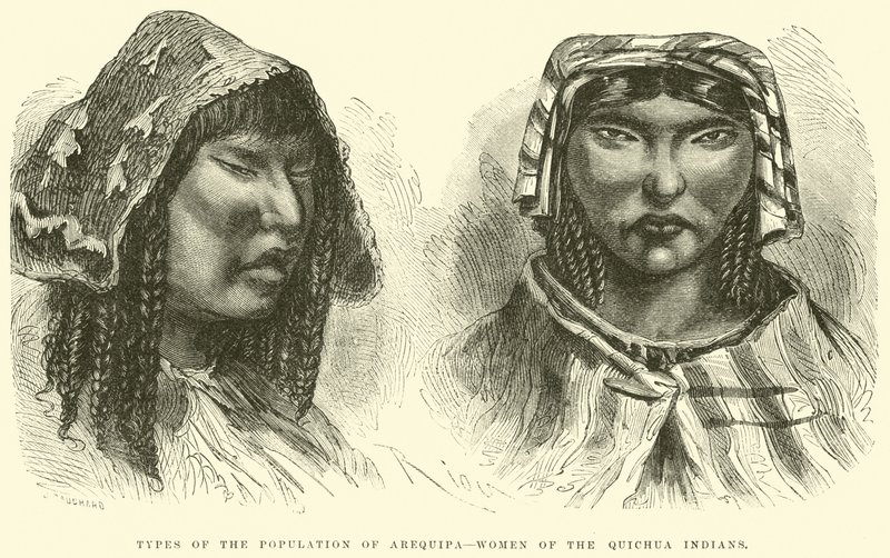 キチュアインディアンの女性、アレキパの人口の種類 作： Edouard Riou