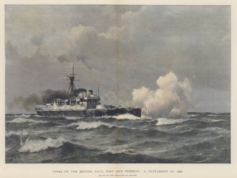 1893年の戦艦 作： エドワード・デ・マルティーノ