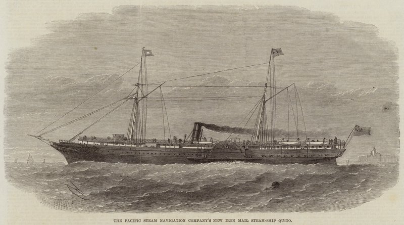 Pacific Steam Navigation Companyの新しいIron Mail Steam-Ship Quito 作： エドウィン・ウィードン