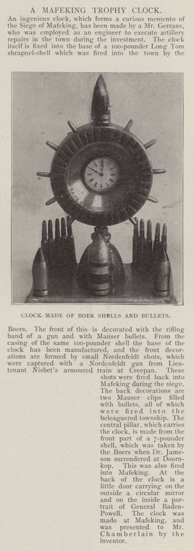 Boer Shells and Bulletsで作られた時計 作： 英語の写真家