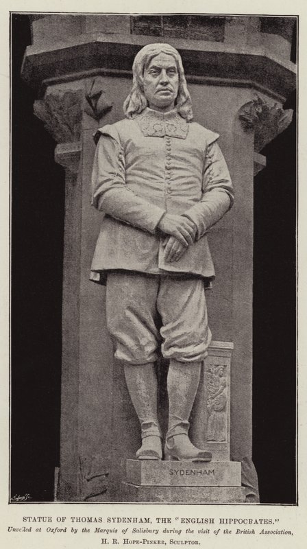 イギリスのヒポクラテス、トーマス・シデナムの像 作： 英語の写真家