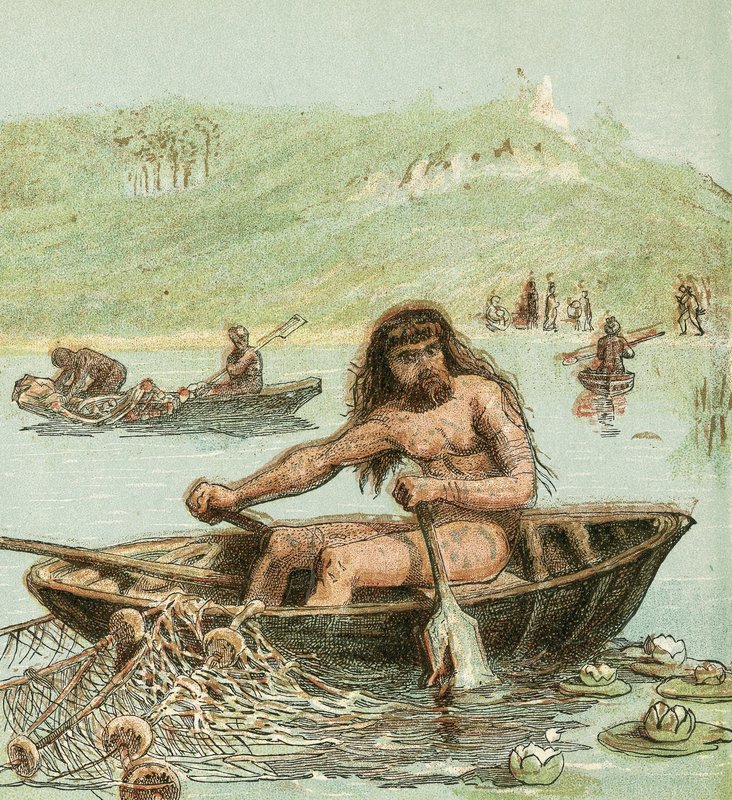 彼のボートで古代の英国人 作： 英語学校