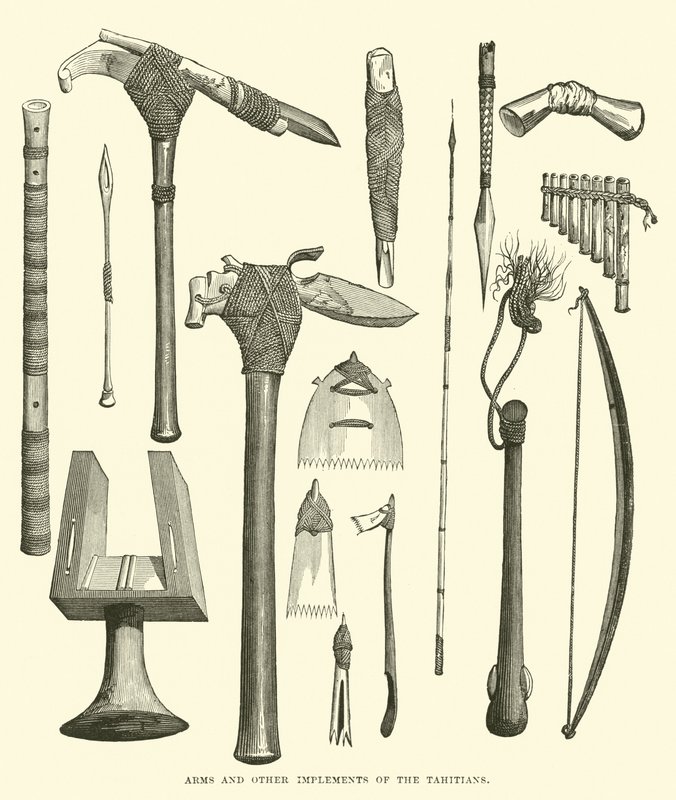 タヒチ人の武器およびその他の道具 作： 英語学校